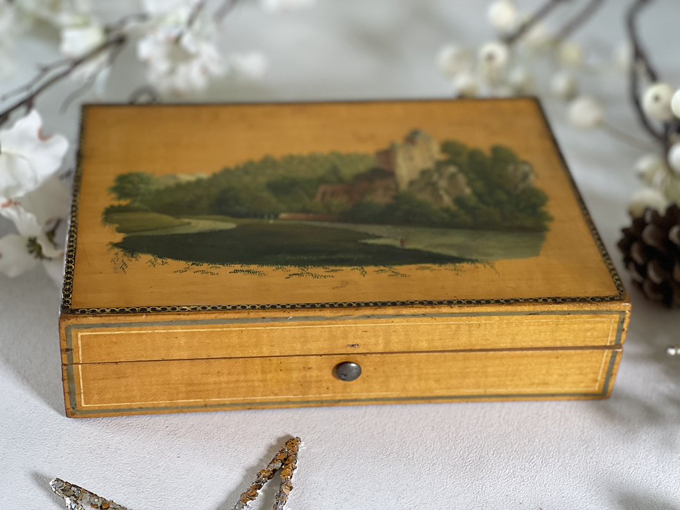 Thumbnail: Antique Satinwood Playing Card Box - four boxes inside