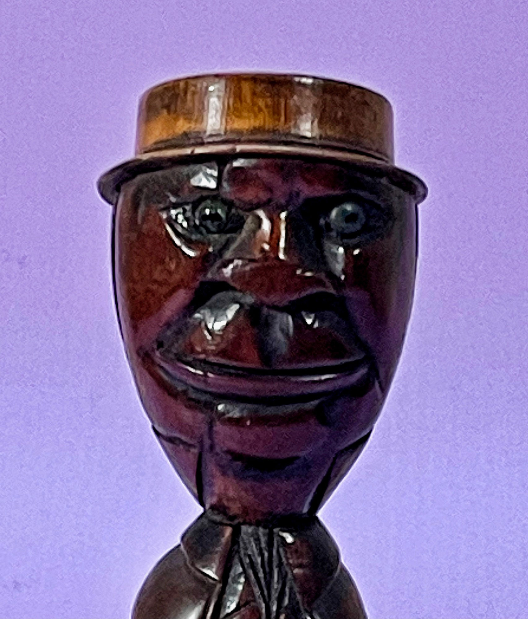 An Extra Large Fiqural Coquilla Nut Snuff Man