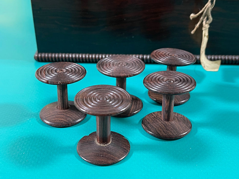 Thumbnail: Antique Rosewood Sewing Box - full of contents