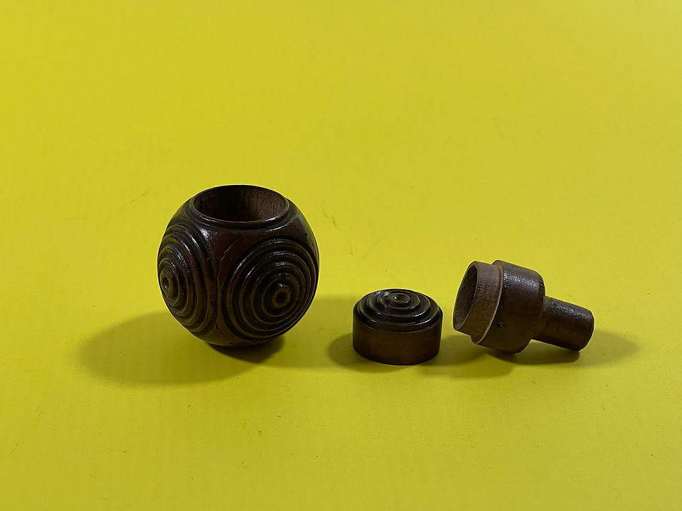 Thumbnail: Antique Treen Puzzle Ball - secret compartment