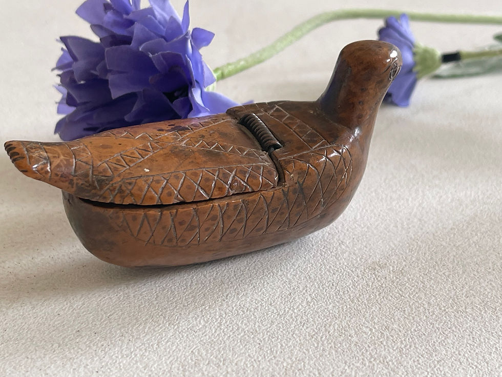 Thumbnail: antique treen bird shaped snuff box for sale opus antiques