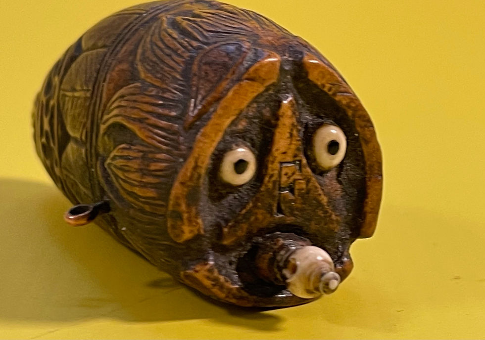 Thumbnail: An Unusual & Finely Carved Snuff Flask - dated 1819