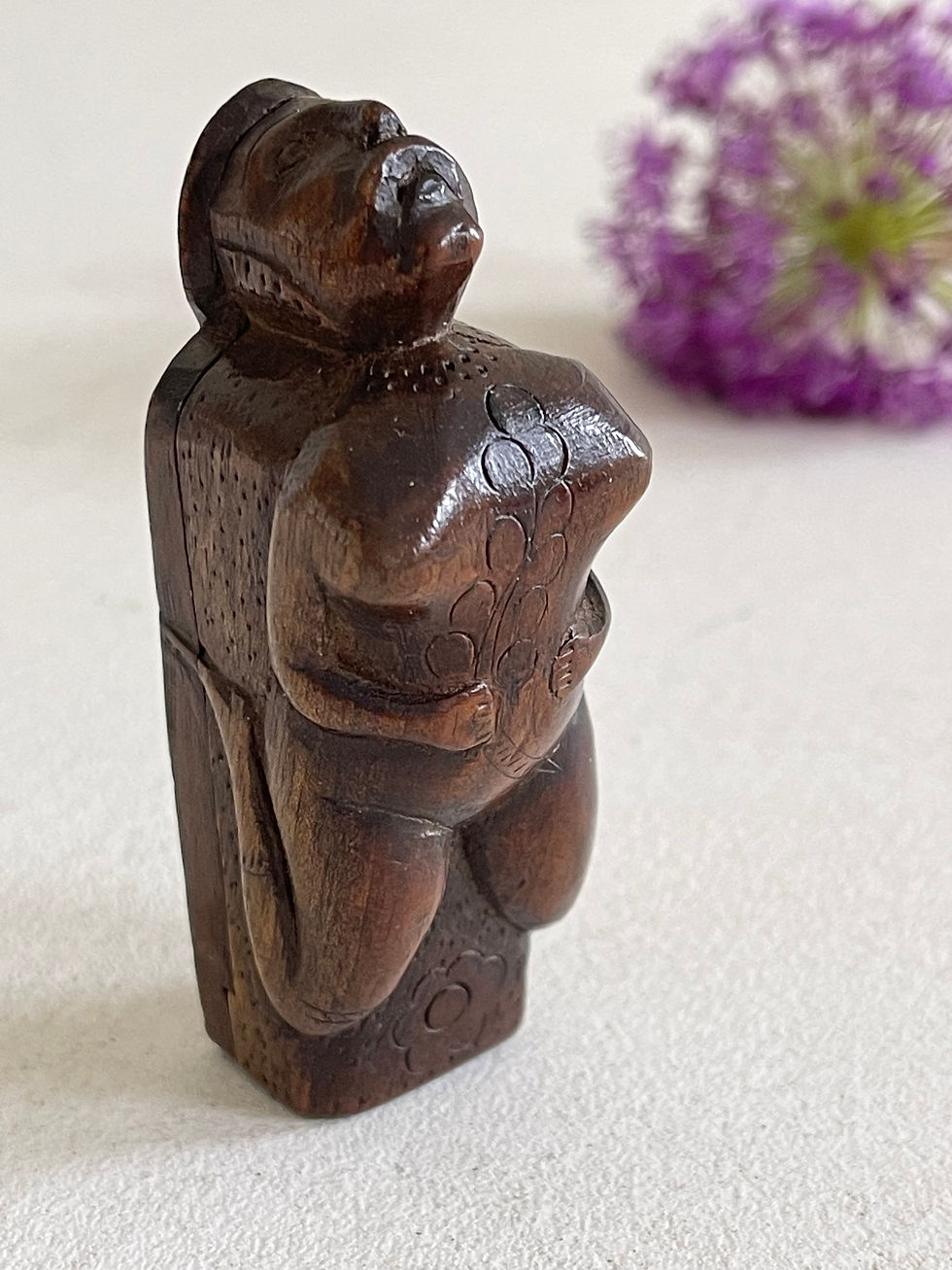 Thumbnail: antique treen carved snuff box for sale opus antiques