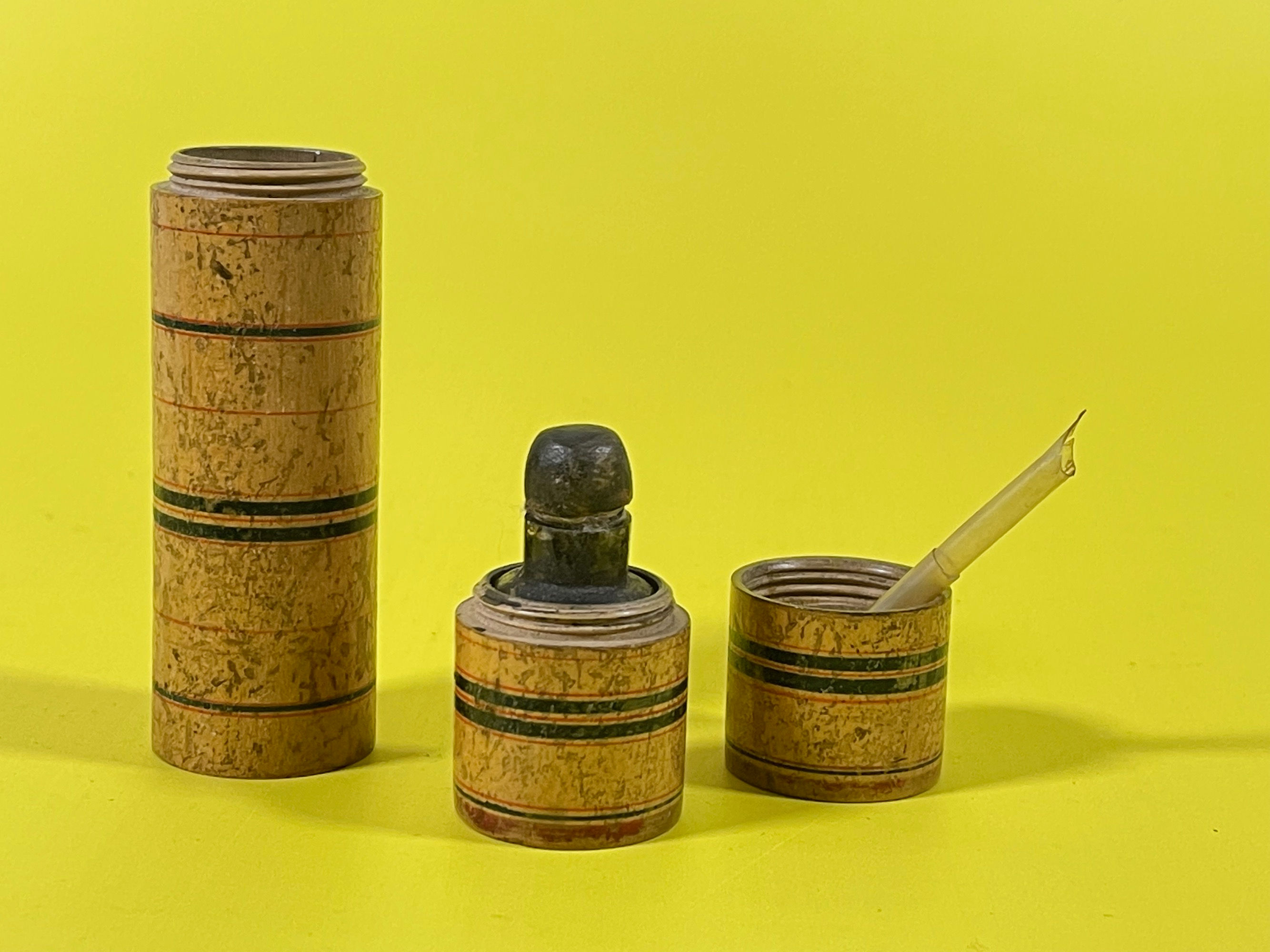 Antique Georgian Tunbridge Ware TravellingWriting Set / Penner