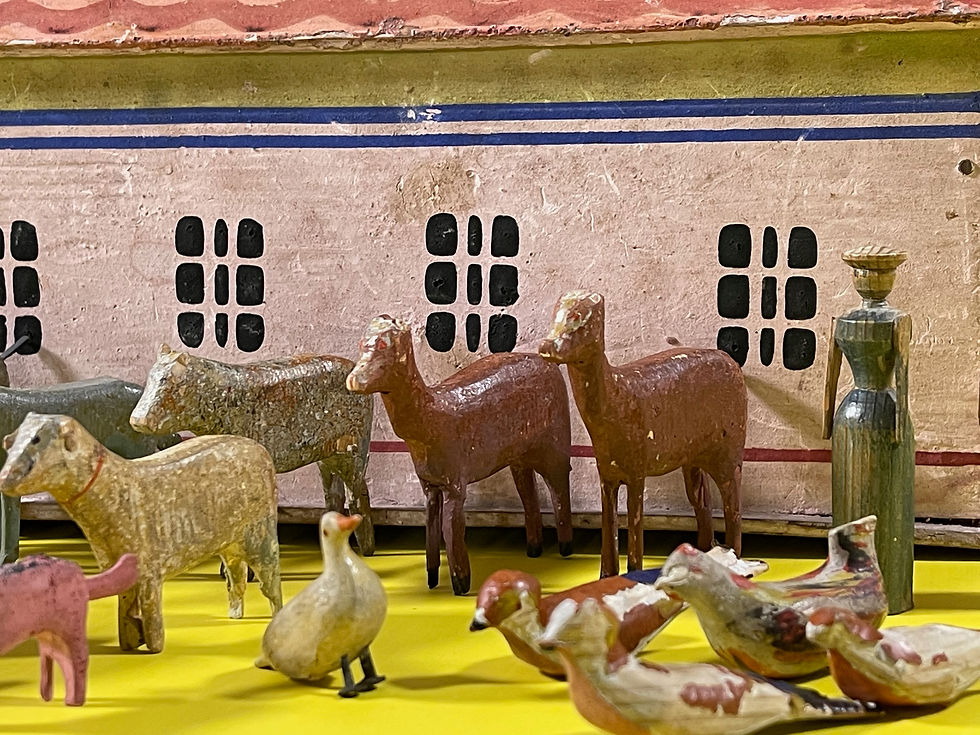 Thumbnail: Antique Noahs Ark with Animals & Figures