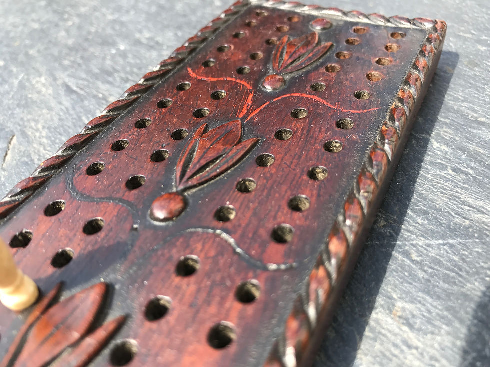 Thumbnail: An Antique Mahogany Cribbage Board