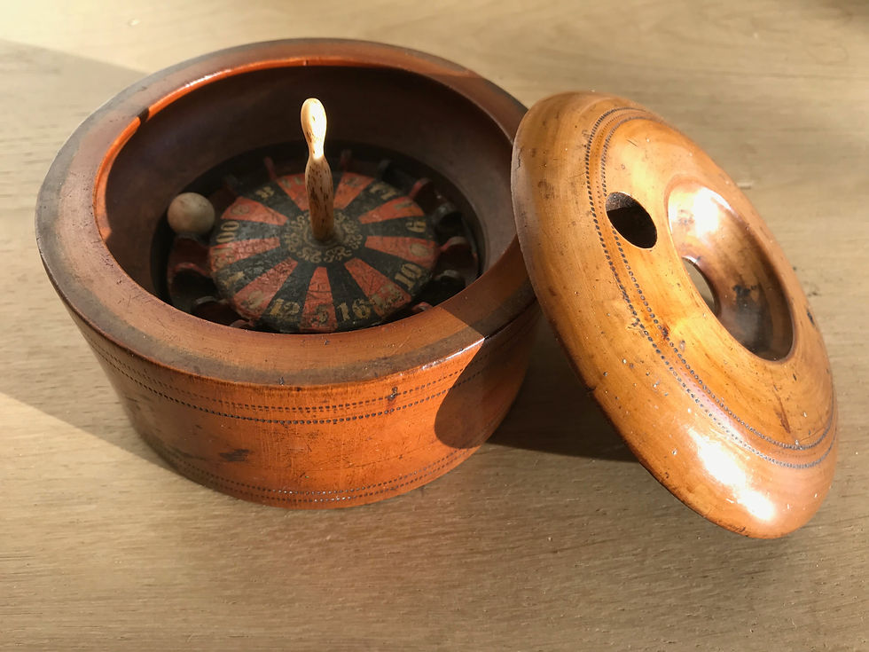 Treen Roulette Wheel Antique Treen Roulette Game | treenantiquesdevon