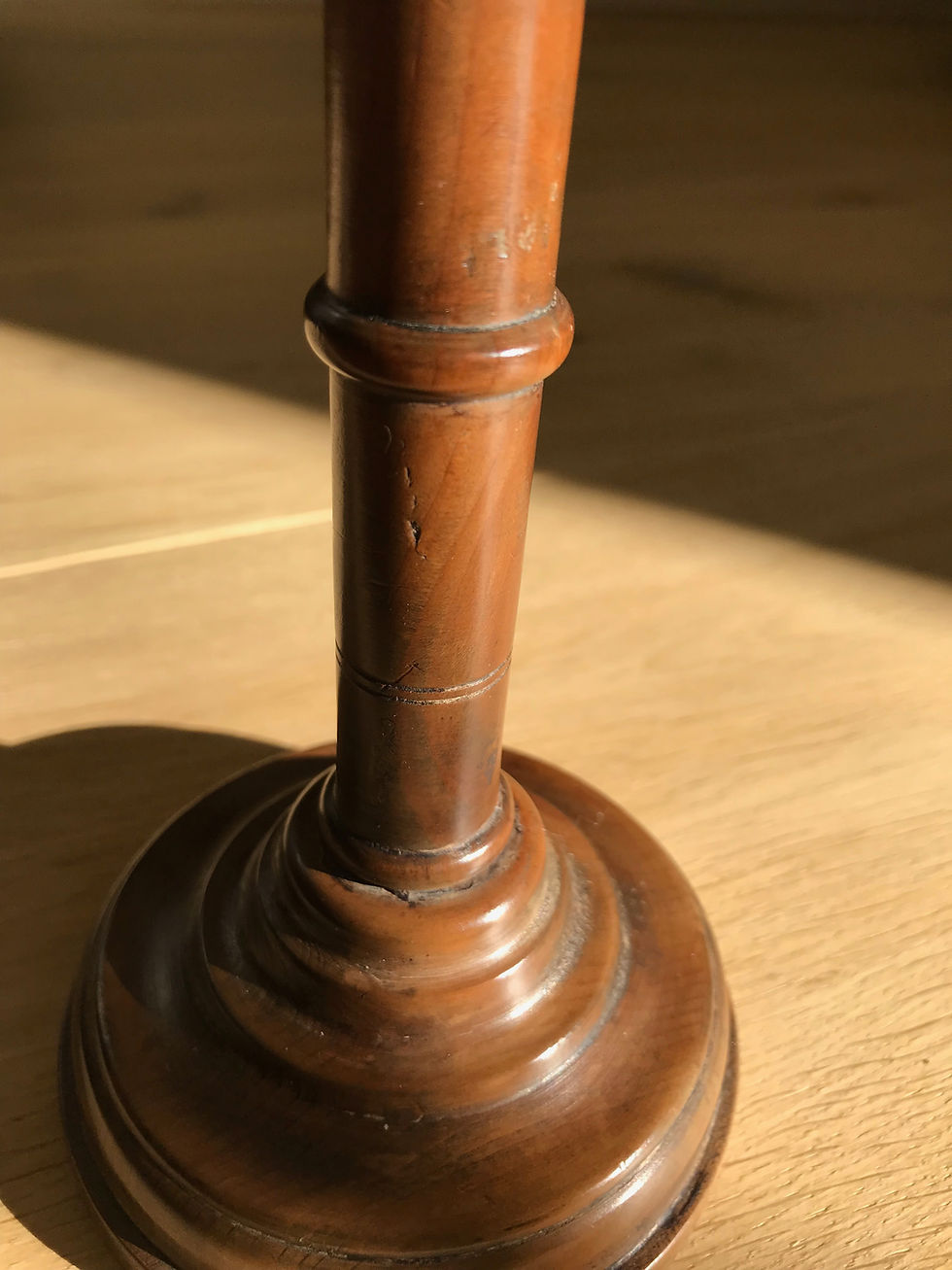 Thumbnail: Antique Yew Wood Candlestick