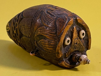 Antique Treen Snuff Flask- dated 1819