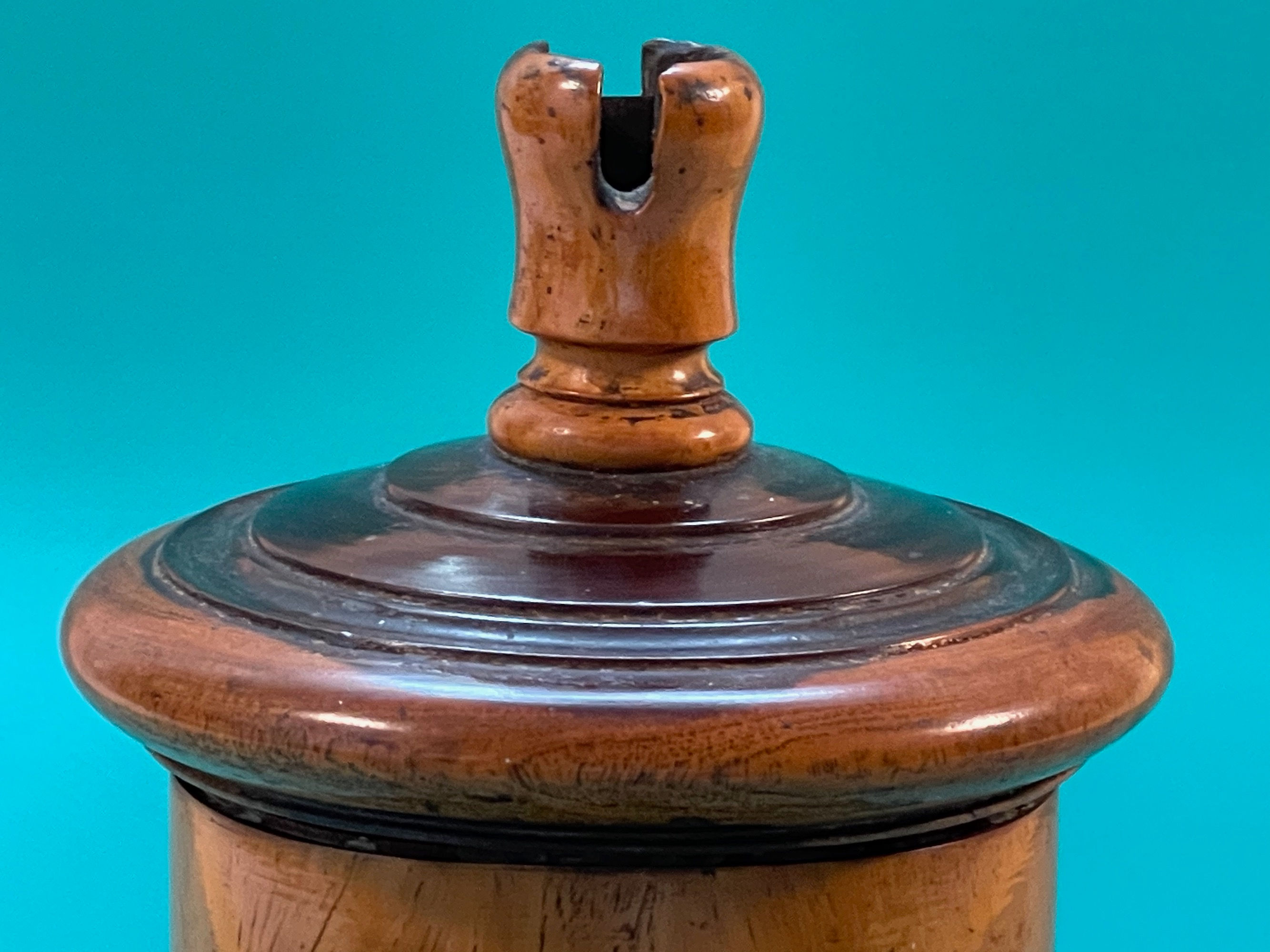 Antique Lignum Vitae String Box with the cutter blade