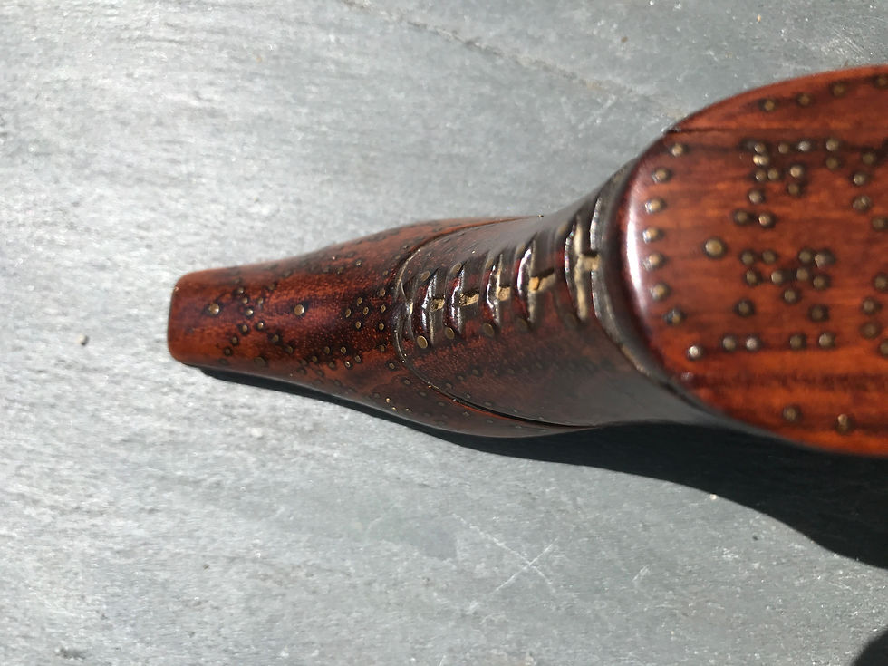 Thumbnail: Antique Snuff Shoe Box - Forget me not to lid