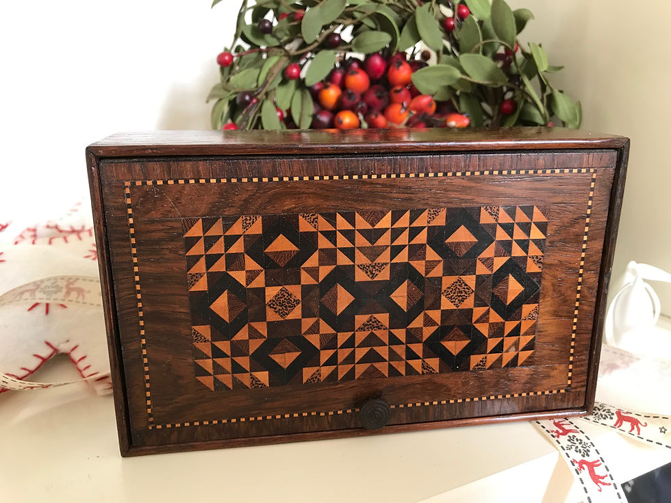 Thumbnail: Antique Sewing/Jewellery Box - Tunbridge Ware