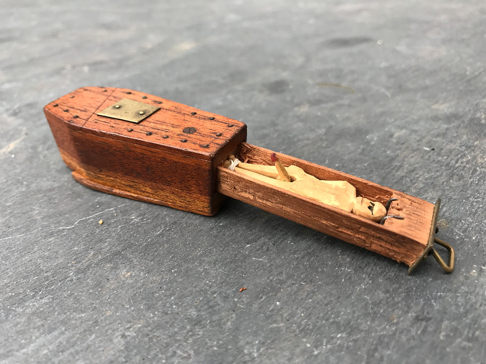 Thumbnail: Antique Coffin Shaped Puzzle/Snuff Box