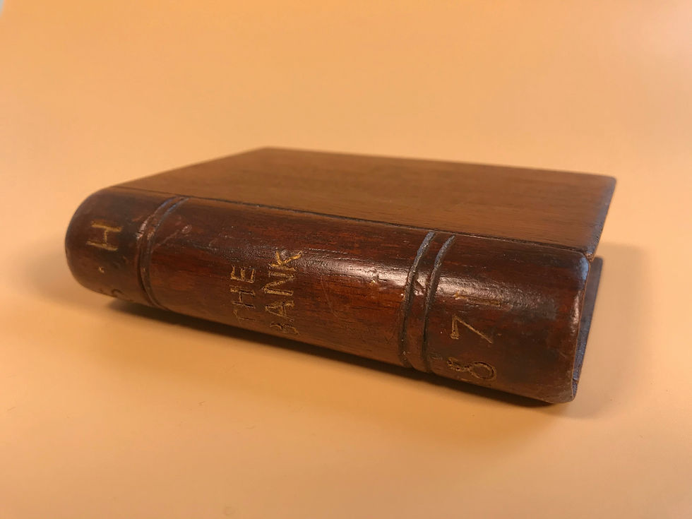 Antique Money Box - Book Shape - Dated 1871