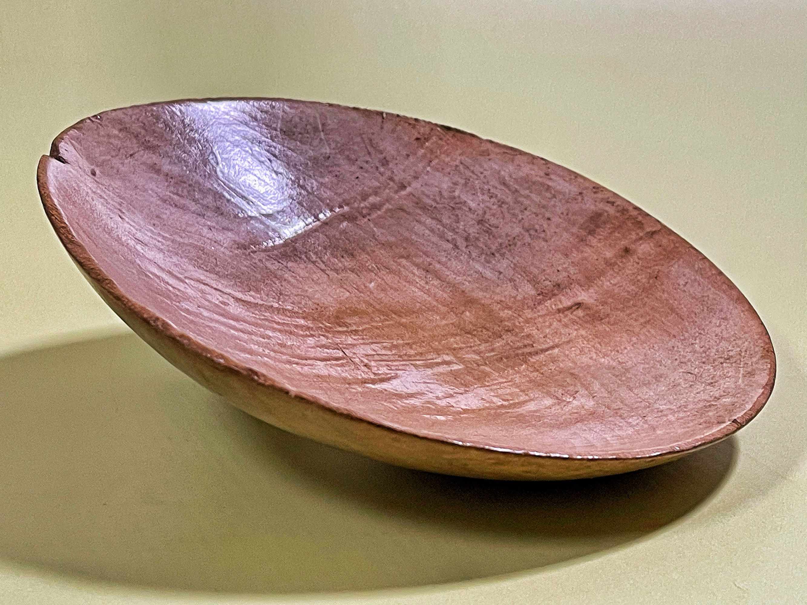 Antique Treen Cream Skimmer - rippled sycamore