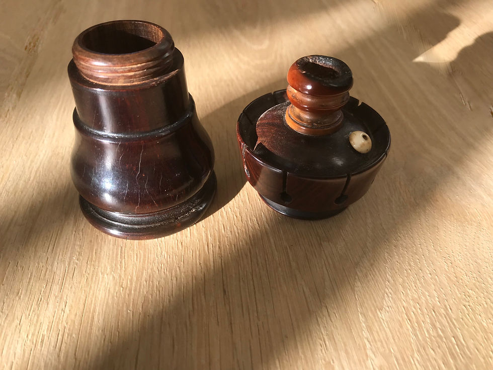 Thumbnail: Antique Treen Go to Bed & Candle Holder