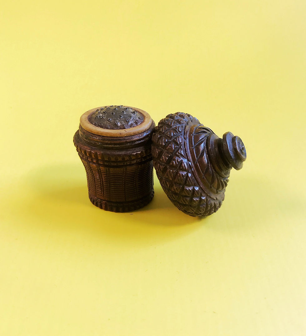 Thumbnail: Antique Treen Nutmeg Grater- Bucket Shaped
