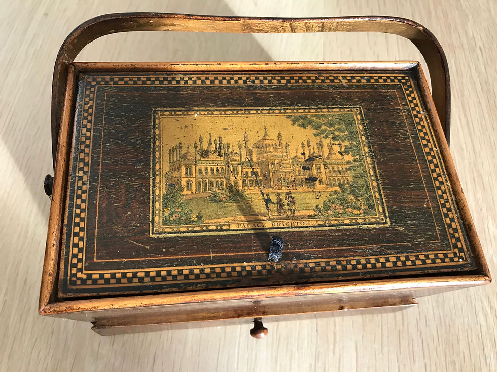Thumbnail: Antique Tunbridge Ware Sewing Box