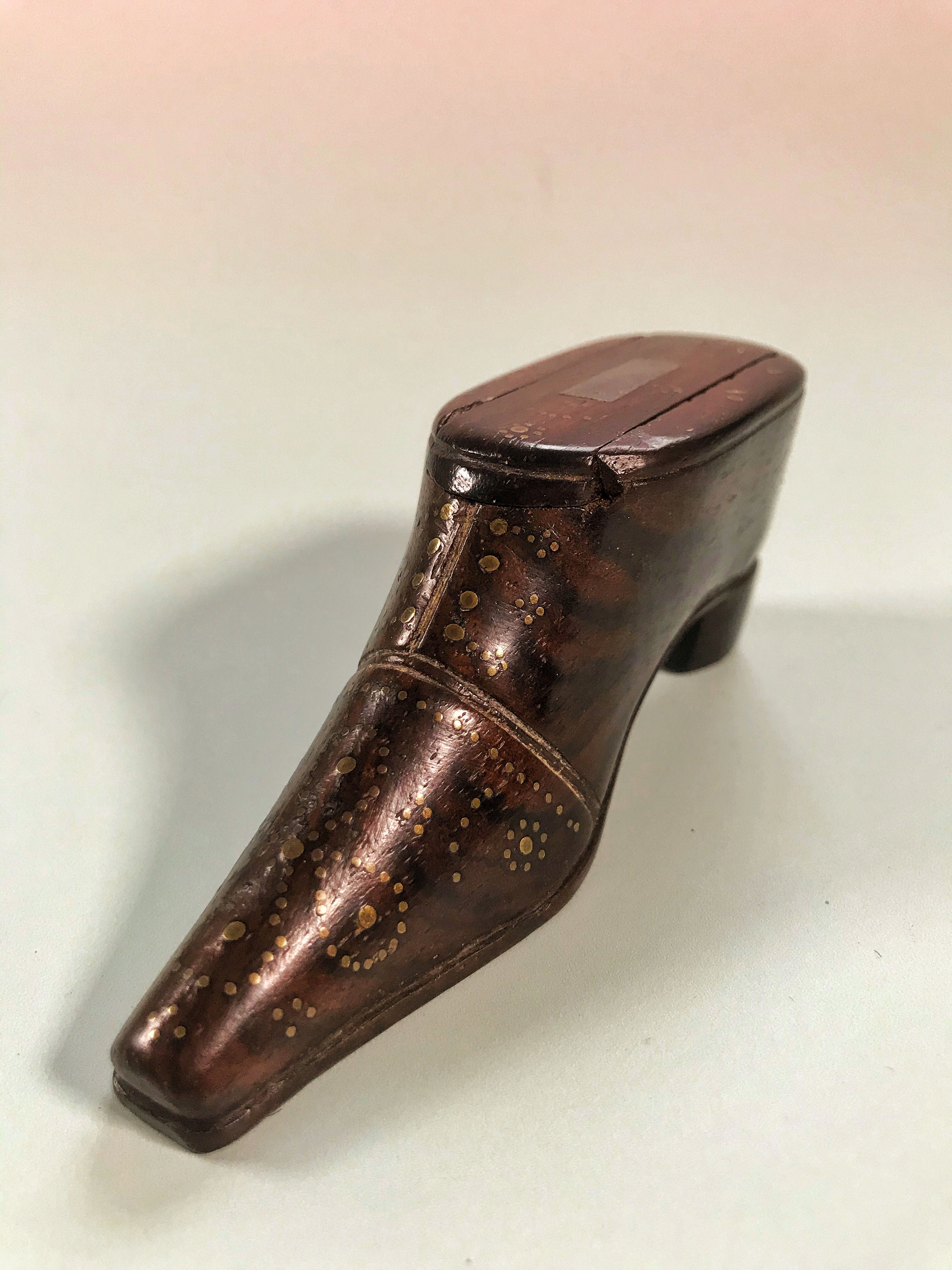 Antique Snuff Shoe - unusual in ebony