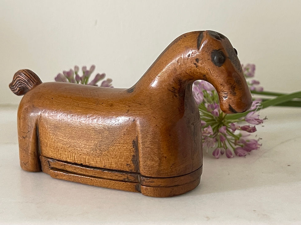Thumbnail: antique treen horse snuff box for sale opus antiques