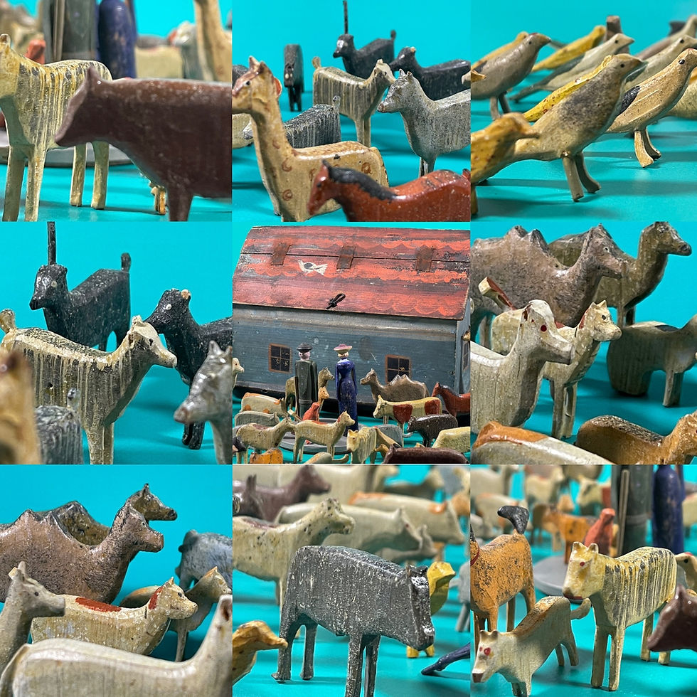 Thumbnail: antique folk art painted Noahs ark for sale opus antiques uk