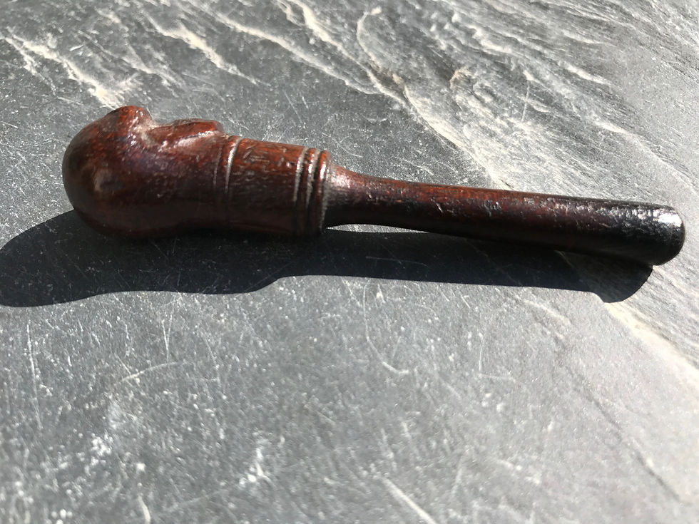 Thumbnail: Antique Skull Pipe Tamper/Stopper