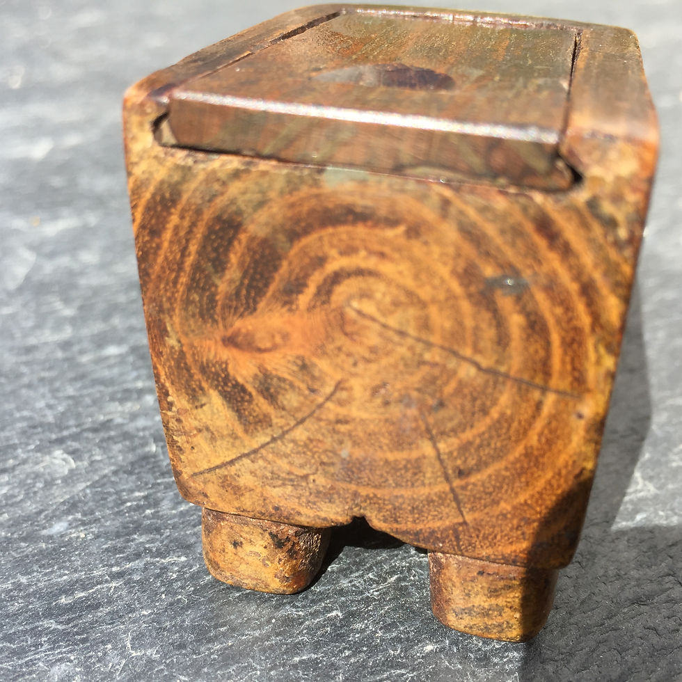 Thumbnail: Antique Treen Double Snuff Shoe Box