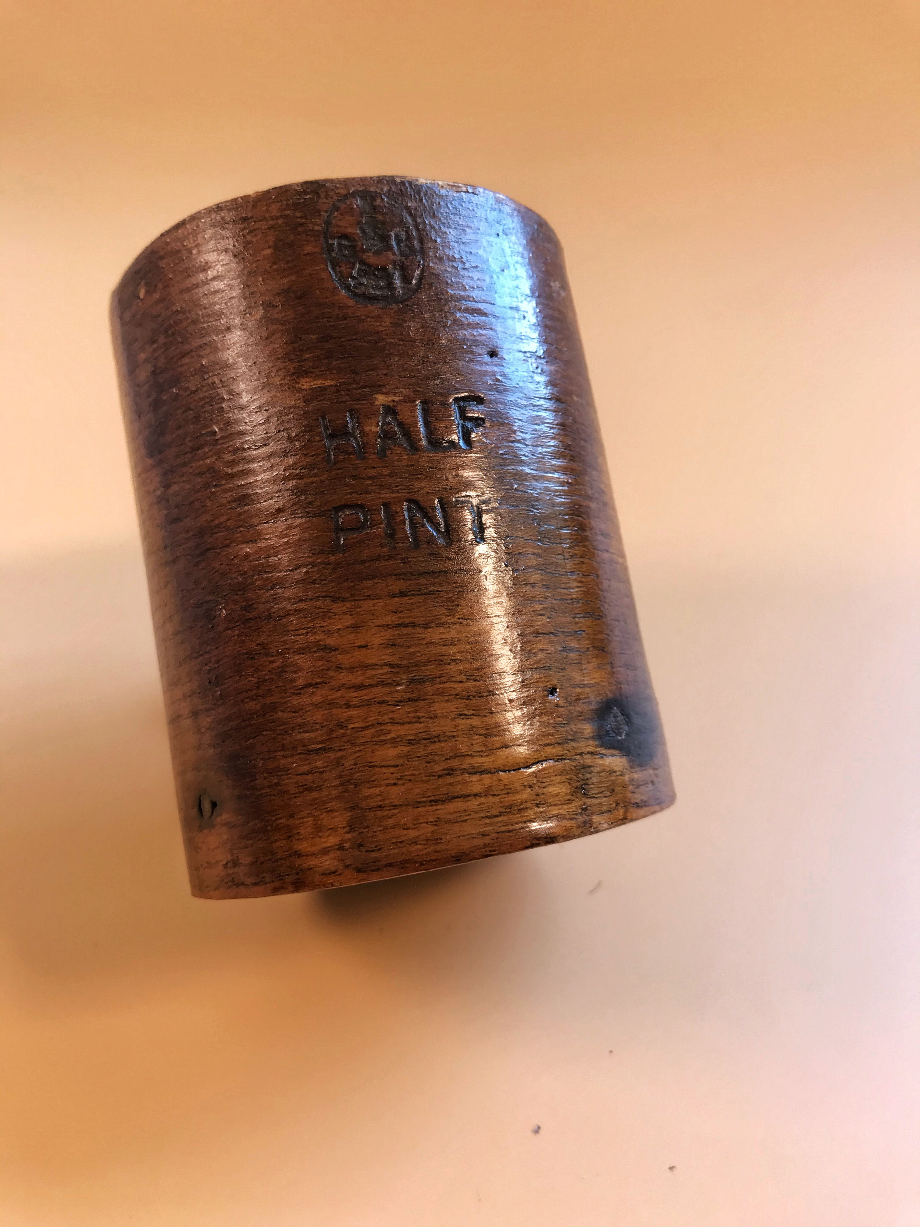 Antique Treen Half Pint Measure - Devon