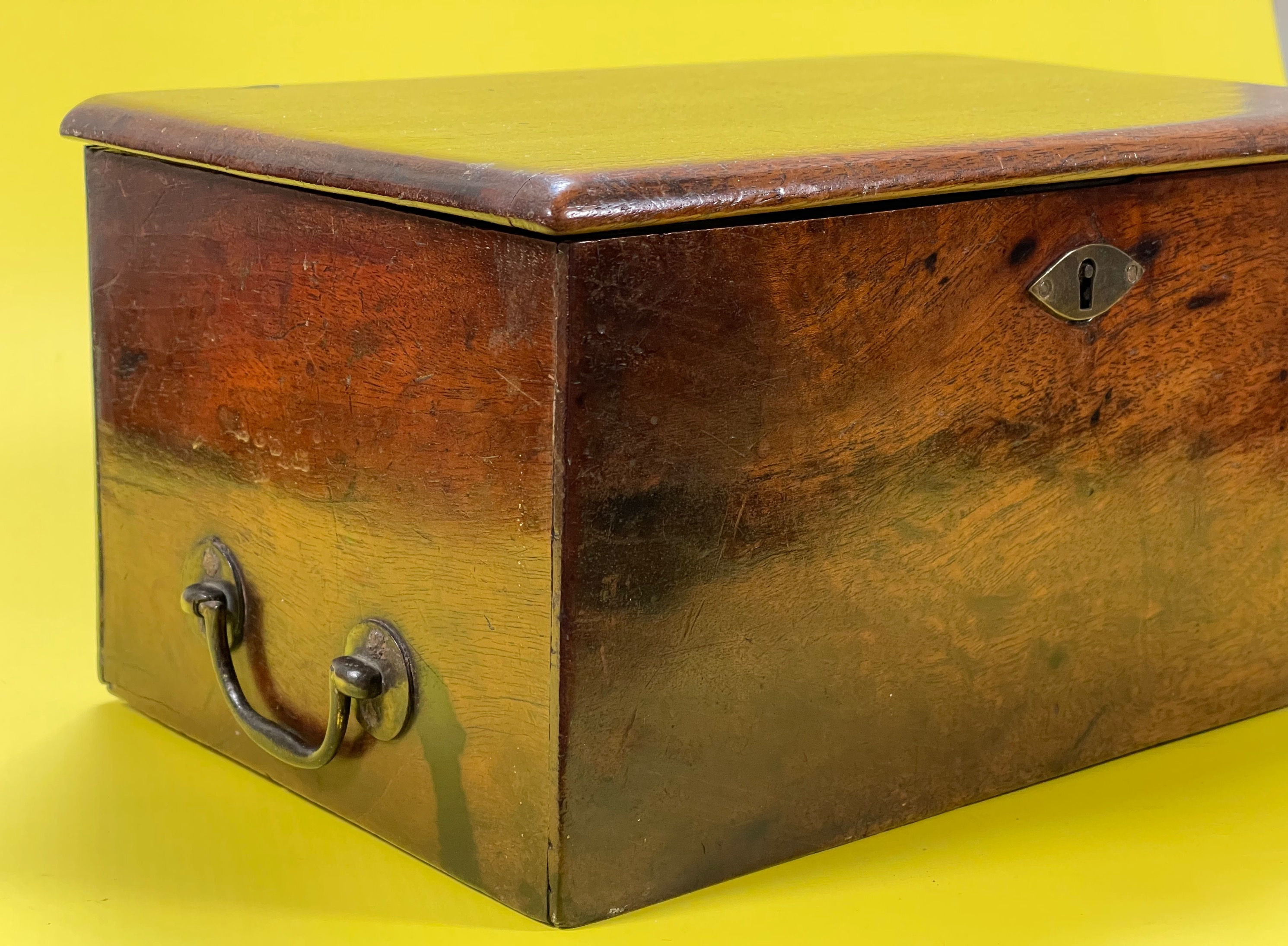 An Antique Mahogany Box - with side drawer