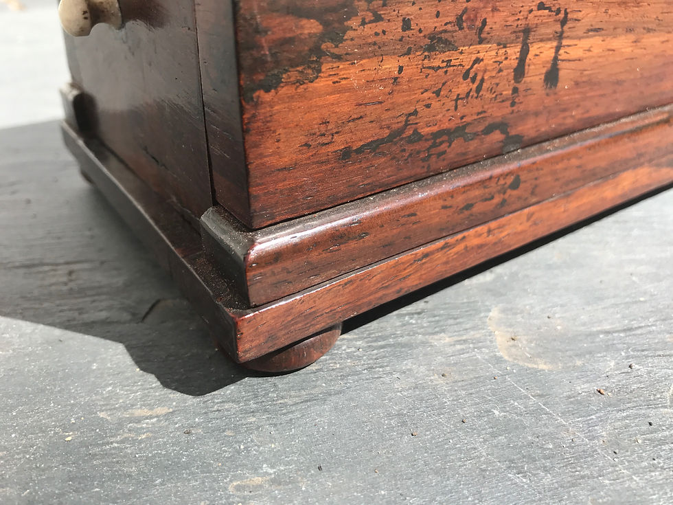 Thumbnail: Antique Cribbage Box- with pull out drawers to base