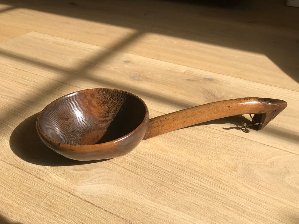 Thumbnail: A lovely Antique Treen  English Ladle - sycamore