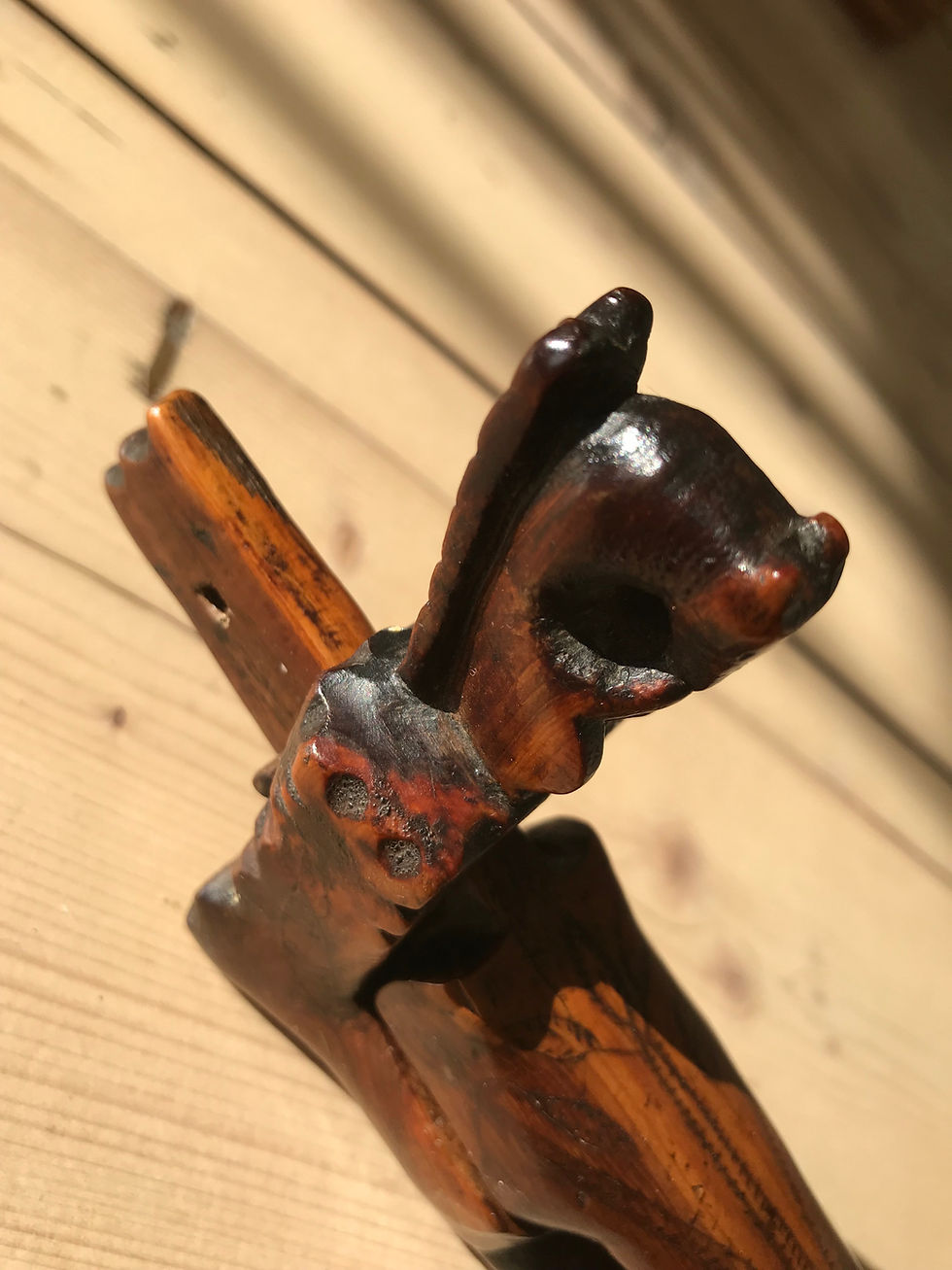 Thumbnail: An Antique Treen English Yew Wood Nutcracker -17th/ 18th Century