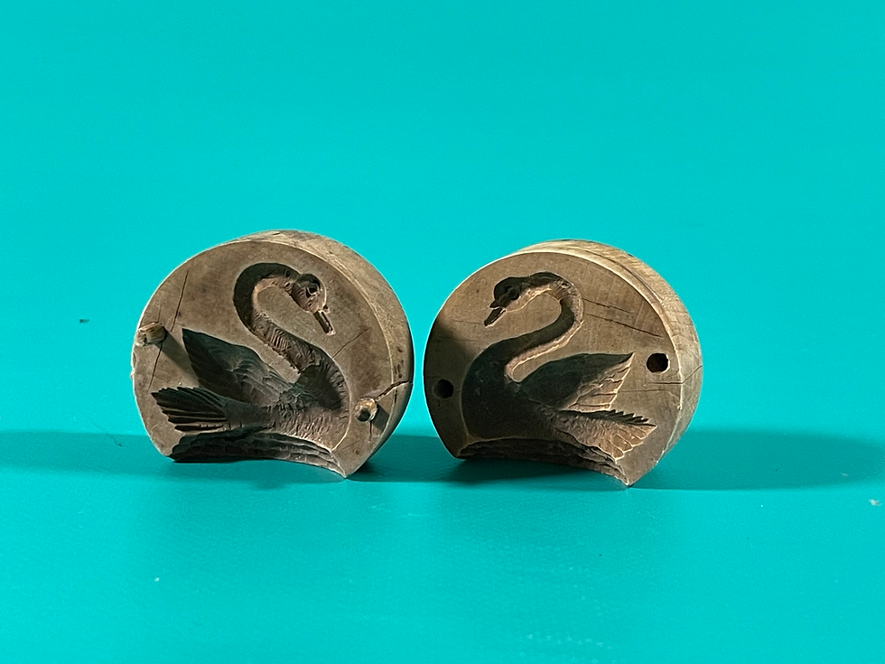Thumbnail: antique treen butter mould two part for sale opus antiques uk