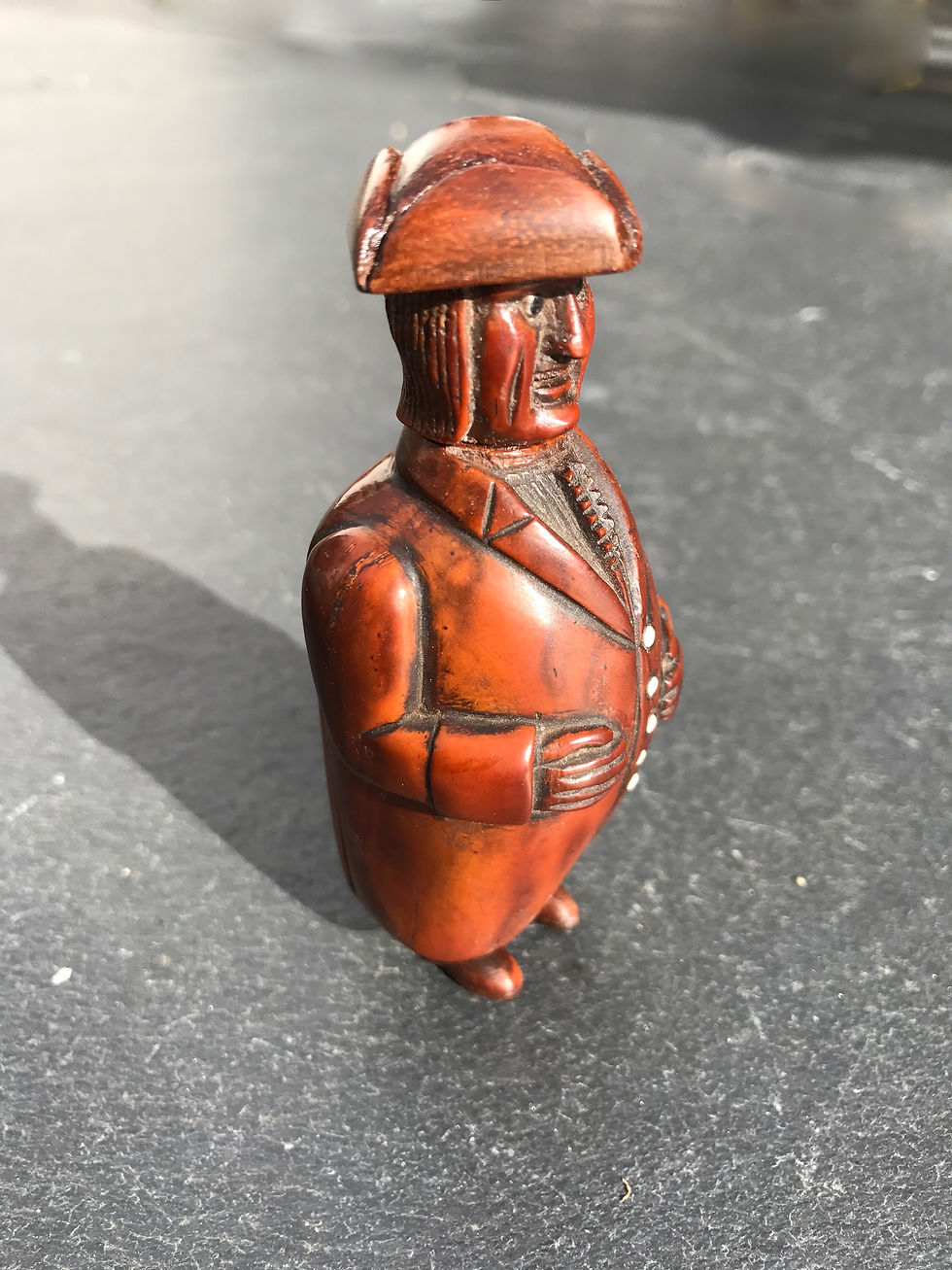 Thumbnail: Antique Figural Coquilla Nut Snuff Box