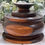 Thumbnail: antique treen lignum vitae lidded pot