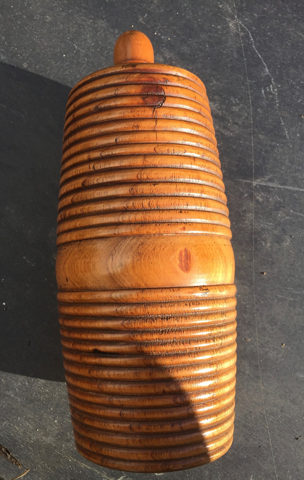 Thumbnail: Antique Treen Powder Flask