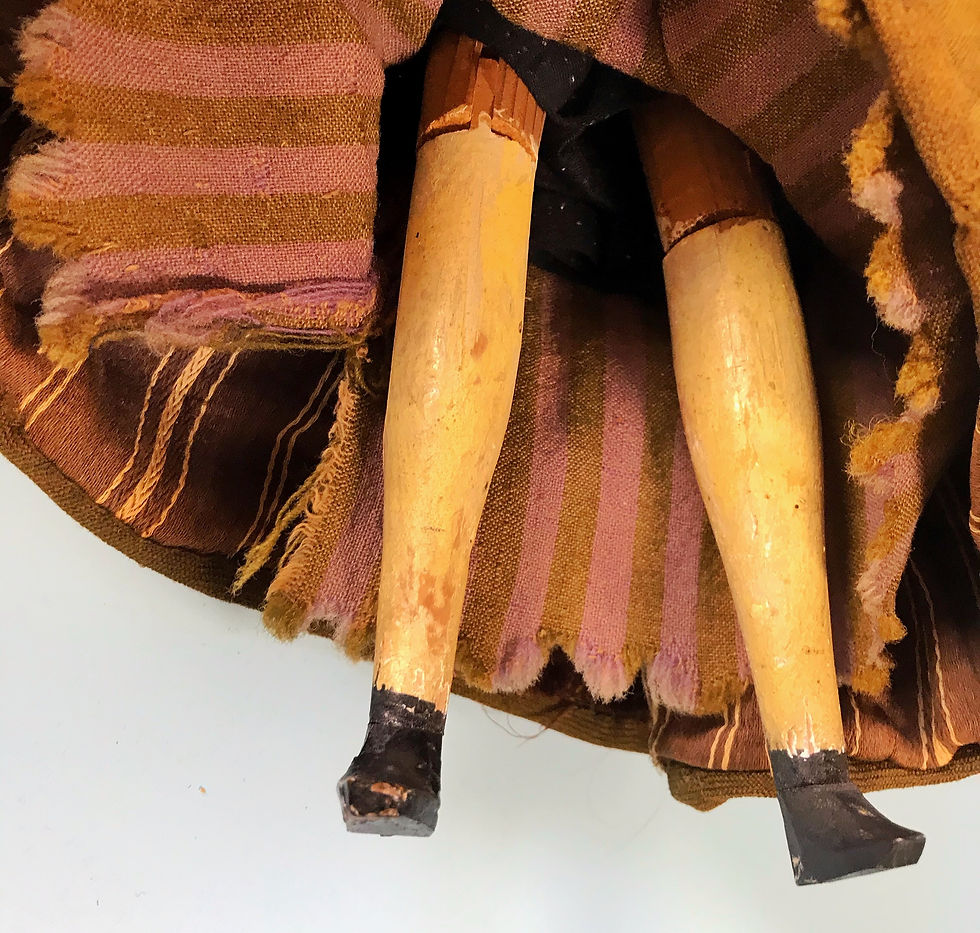 Thumbnail: A Large Antique Grodnertal Doll - Folk Art
