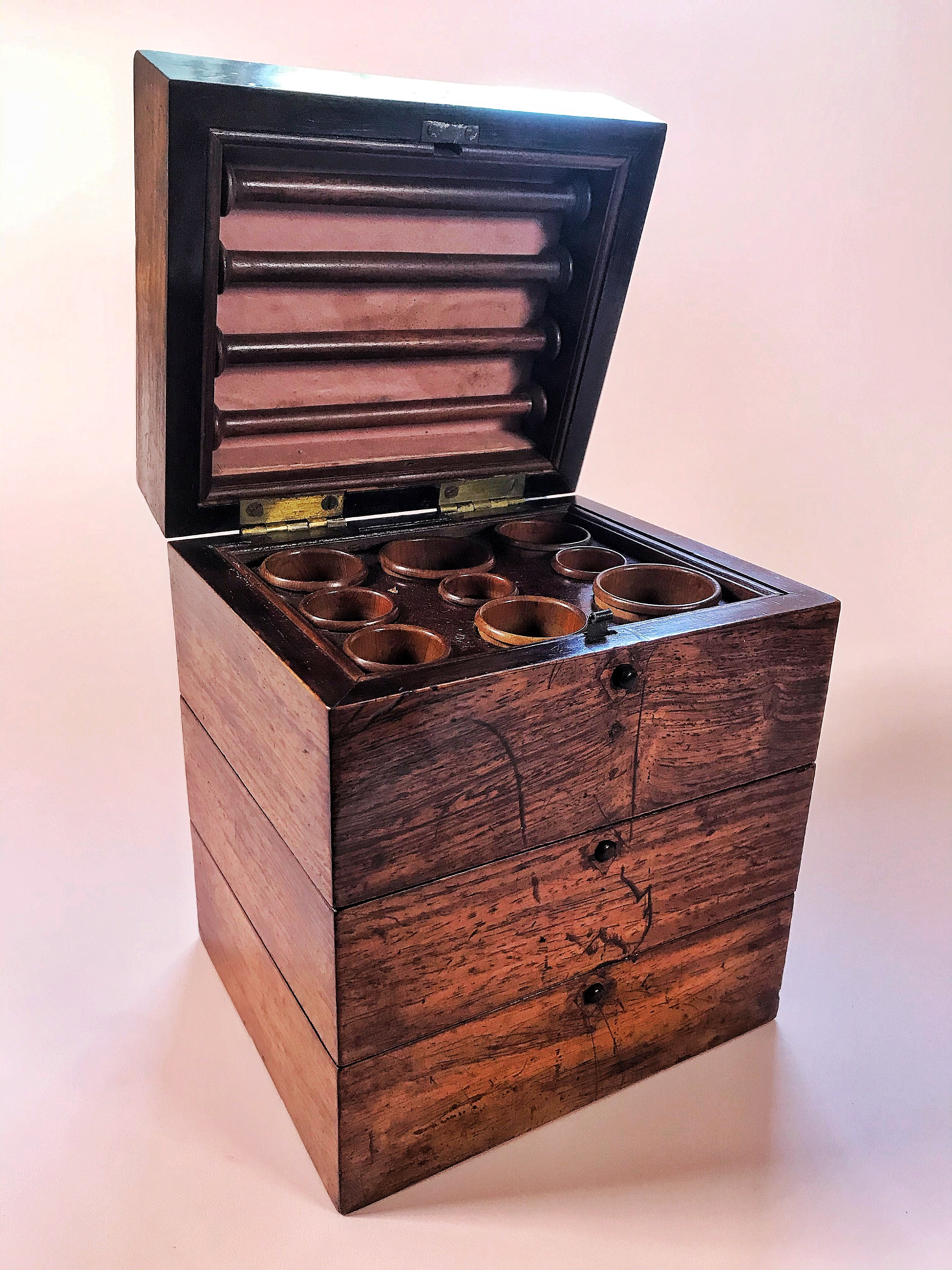 An Antique Rosewood Sewing Chest