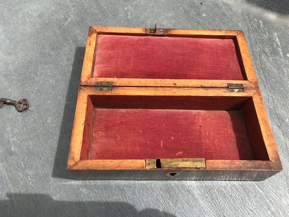 Thumbnail: A Small Flame Mahogany Jewellery Box - Domed Lid