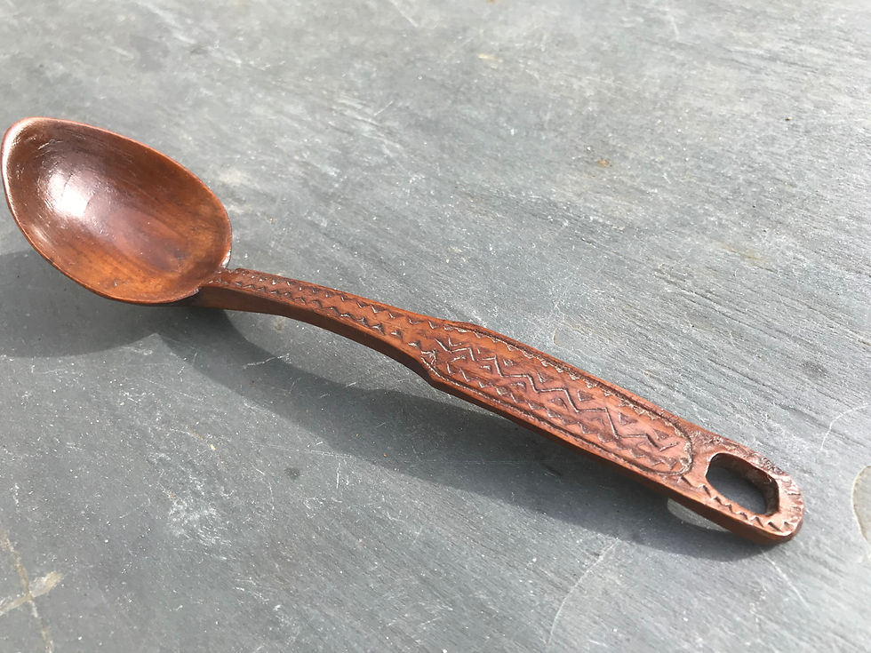 Thumbnail: An Unusual Antique Welsh Chip Carved Spoon