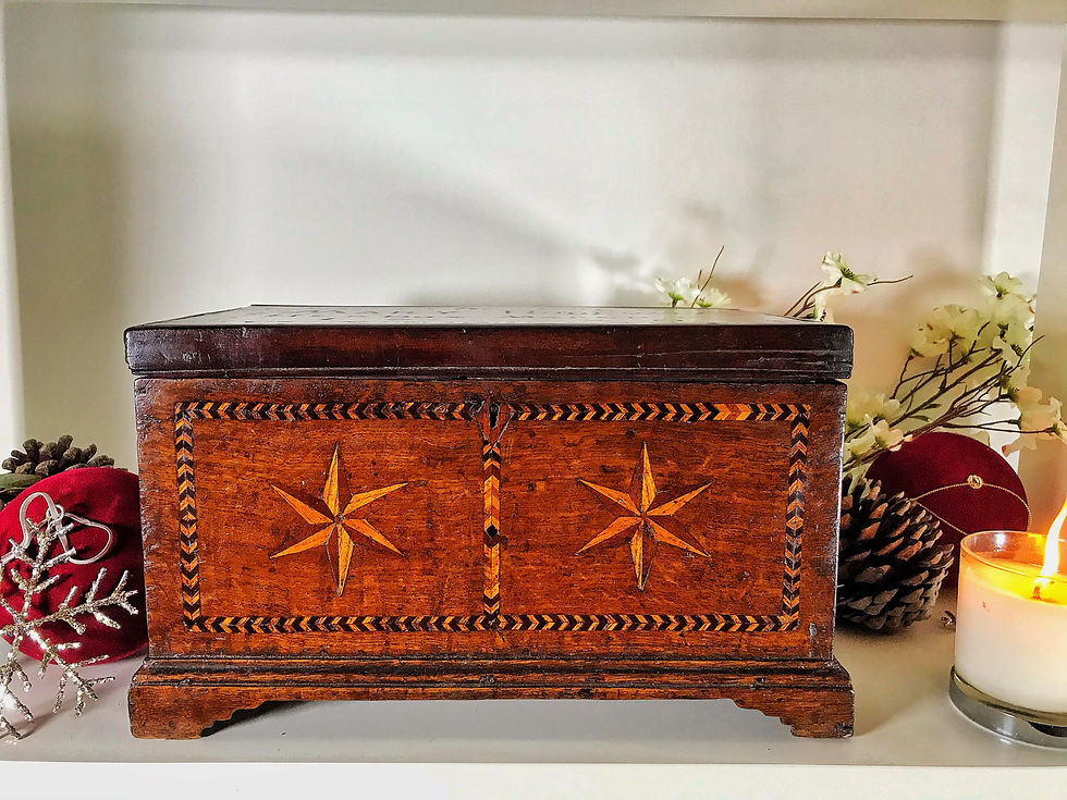 Thumbnail: Antique Small Oak Coffer/ Box - Named and Dated