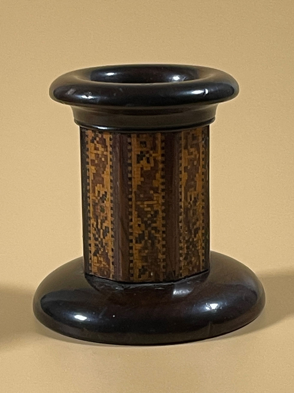 Thumbnail: Antique Tunbridge Ware Spill Vase - octagonal
