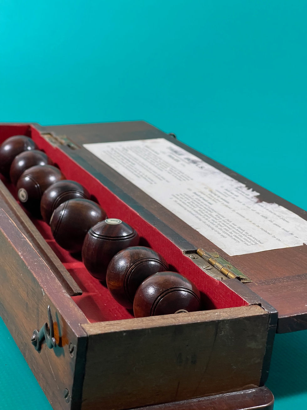 Antique Treen Table Bowls  & Chute - unusually housed in Mahogany box