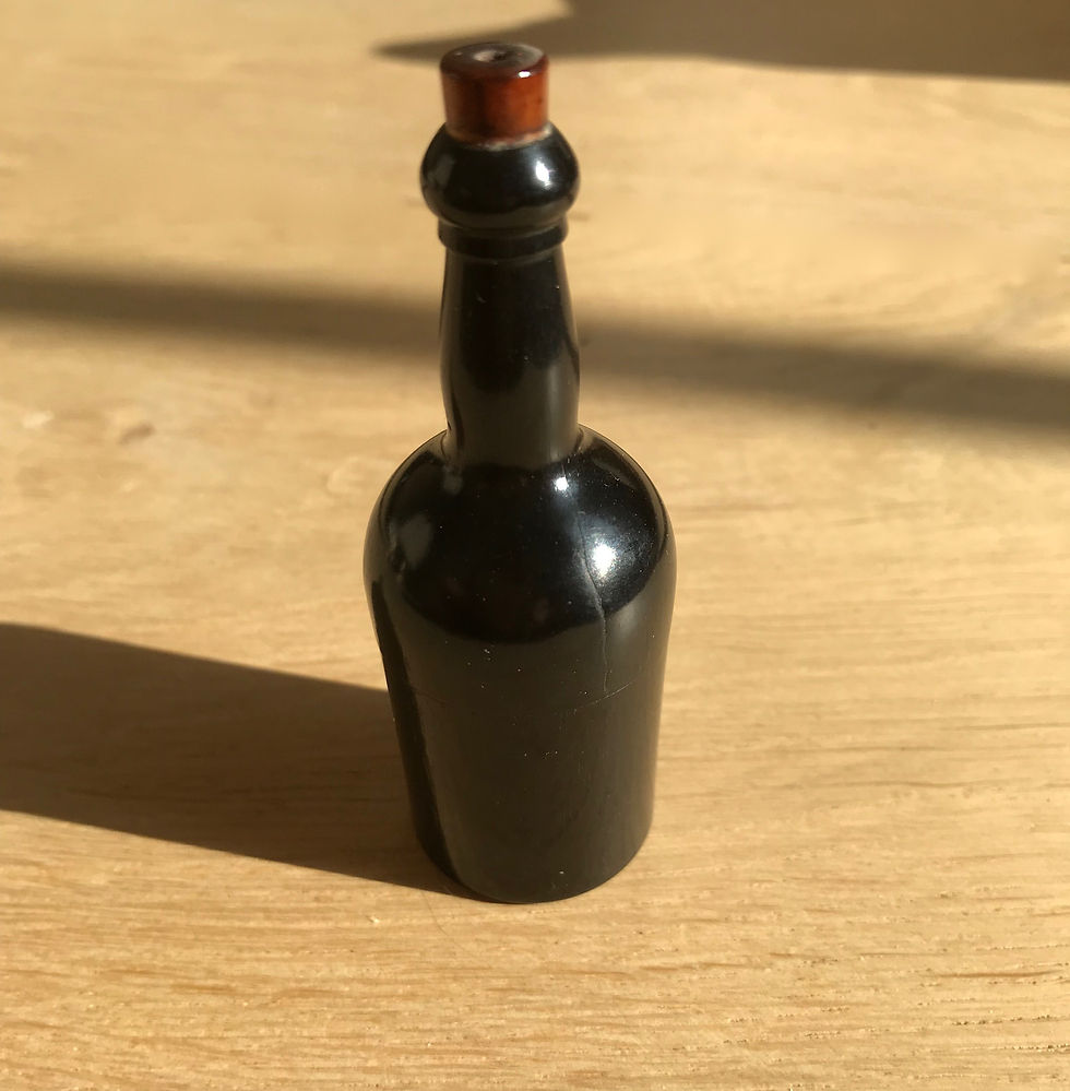 Thumbnail: Antique Treen Go to Bed Match Holder - wine bottle