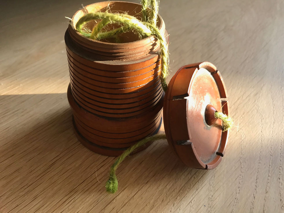 Thumbnail: Antique Treen Castle String Box