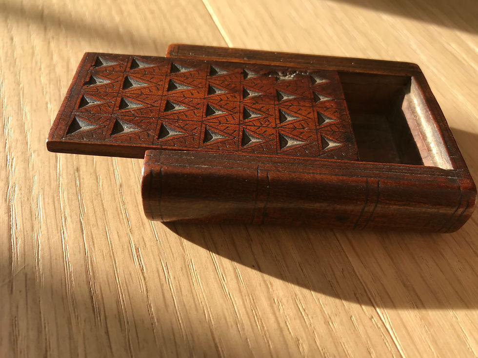 Thumbnail: Antique Chip Carved Book Box