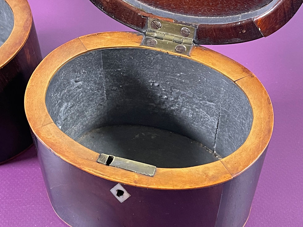 Thumbnail: A Rare Pair of Georgian Oval  Tea Caddies