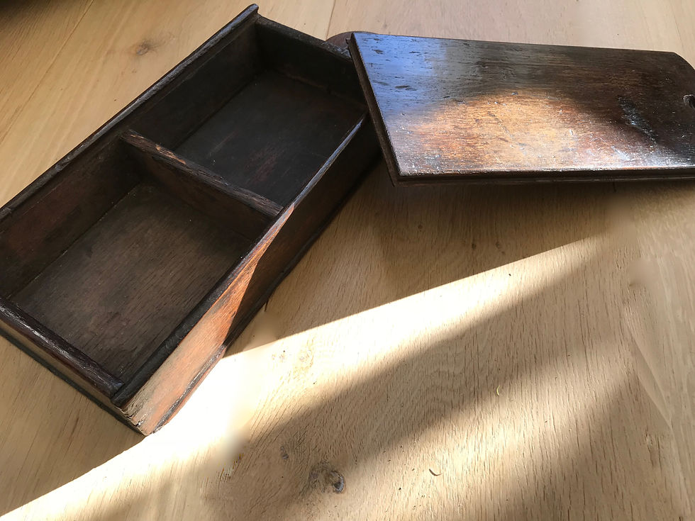 Thumbnail: An  Unusual Antique Oak Tinder Box