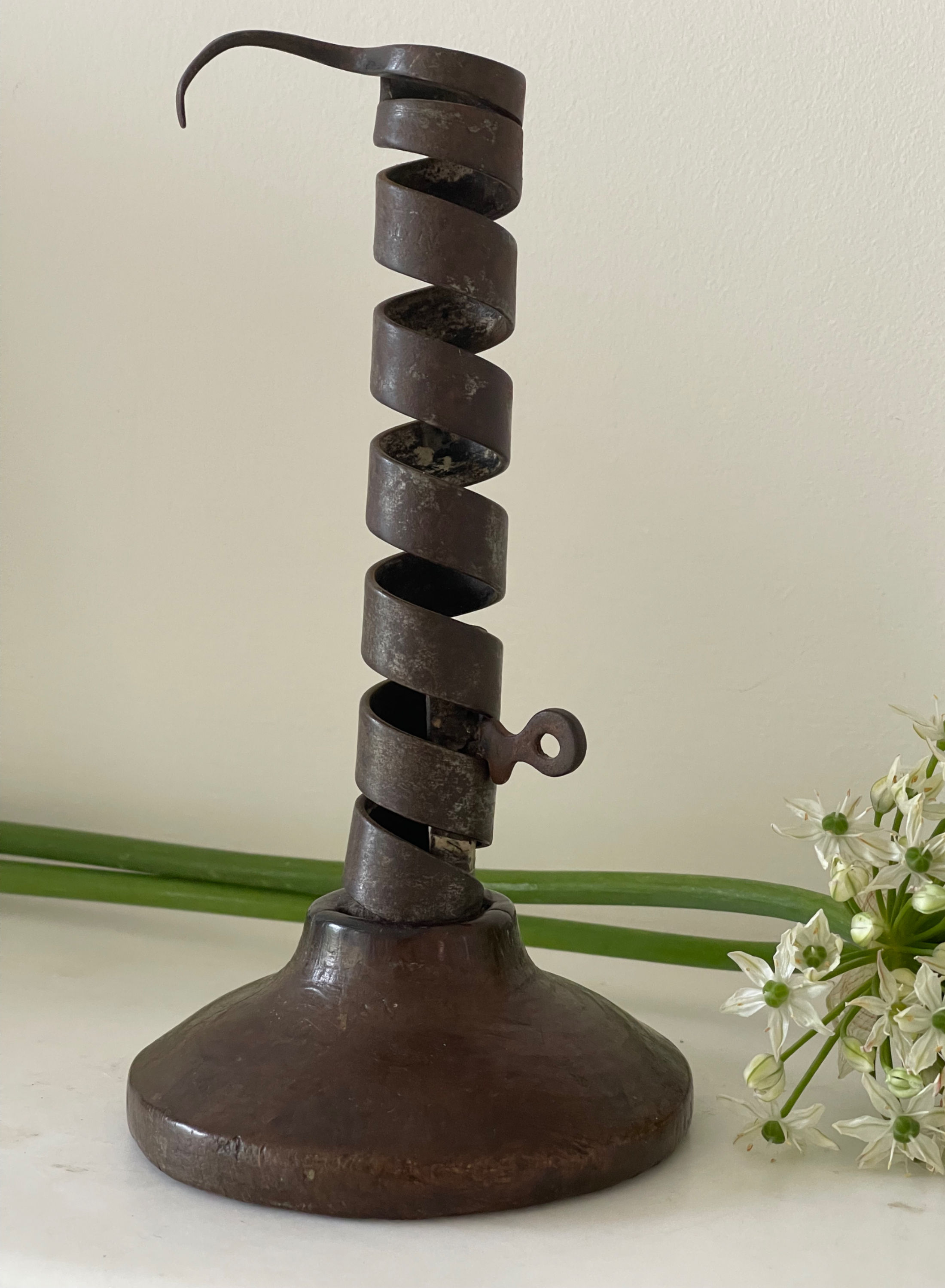 antique treen spiral candlestick for sale opus antiques
