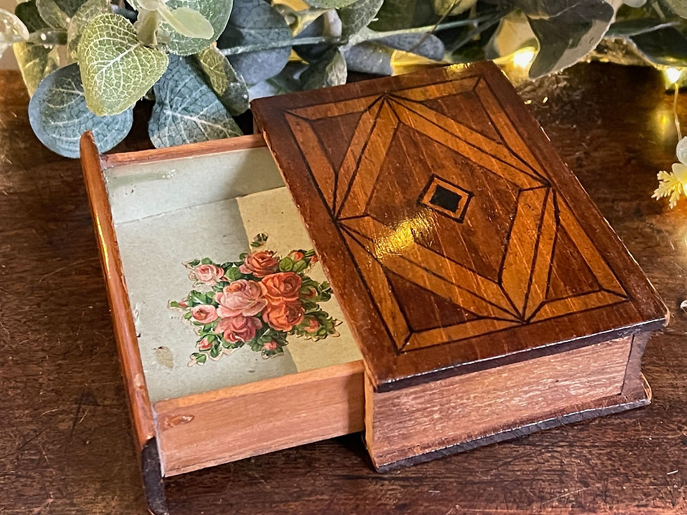 Thumbnail: Antique Treen Book Box - puzzle